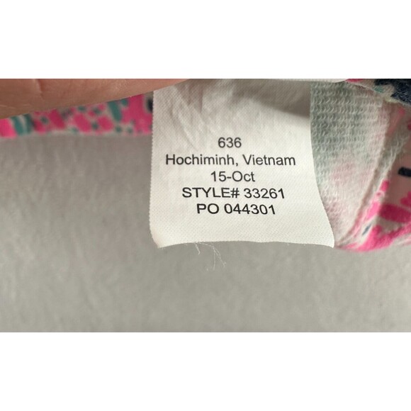 Lilly Pulitzer Skipper Popover Size M Let's Cha Cha Multicolor Print 1/2 Zip - Picture 11 of 13